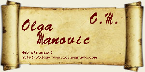 Olga Manović vizit kartica